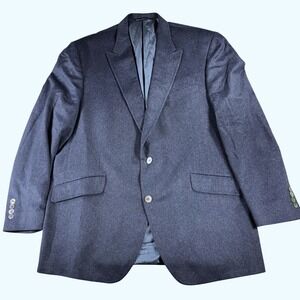 Coppley Black Label Biella Blue 100% Cashmere Blazer Sport Coat Jacket Mens 45A